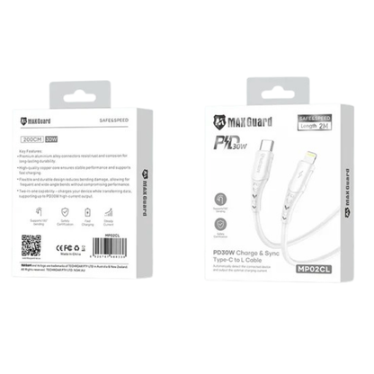 Maxguard 2m 30W Type-C to Lightning Cable MP02CL
