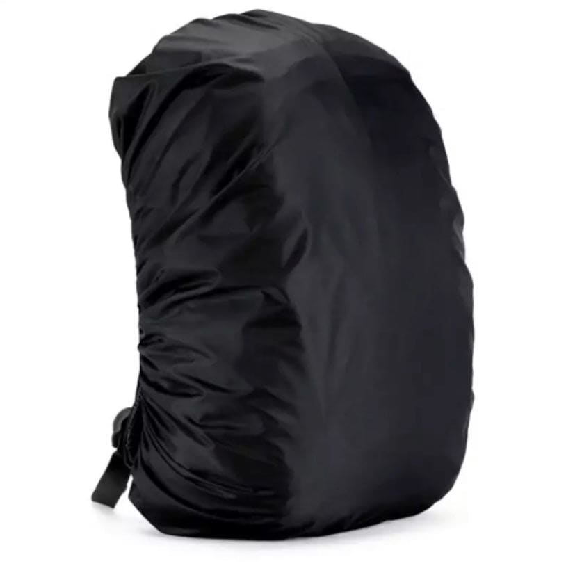Black waterproof cover for 9eight5 35L backpack, protects against rain and moisture, fits snugly over the backpack.