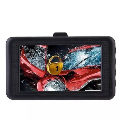 9eight5 dash cam showing a compact camera with a lens, supporting 4GB to 32GB memory cards for vehicle recording.