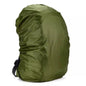 Army green 9eight5 waterproof backpack cover for 35L packs, providing protection against rain and moisture.