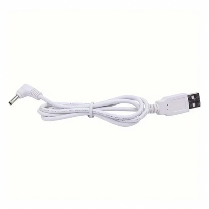 White 1m 3.5mm x 1.35mm elbow barrel jack power cable by 9eight5, suitable for electronic device charging.
