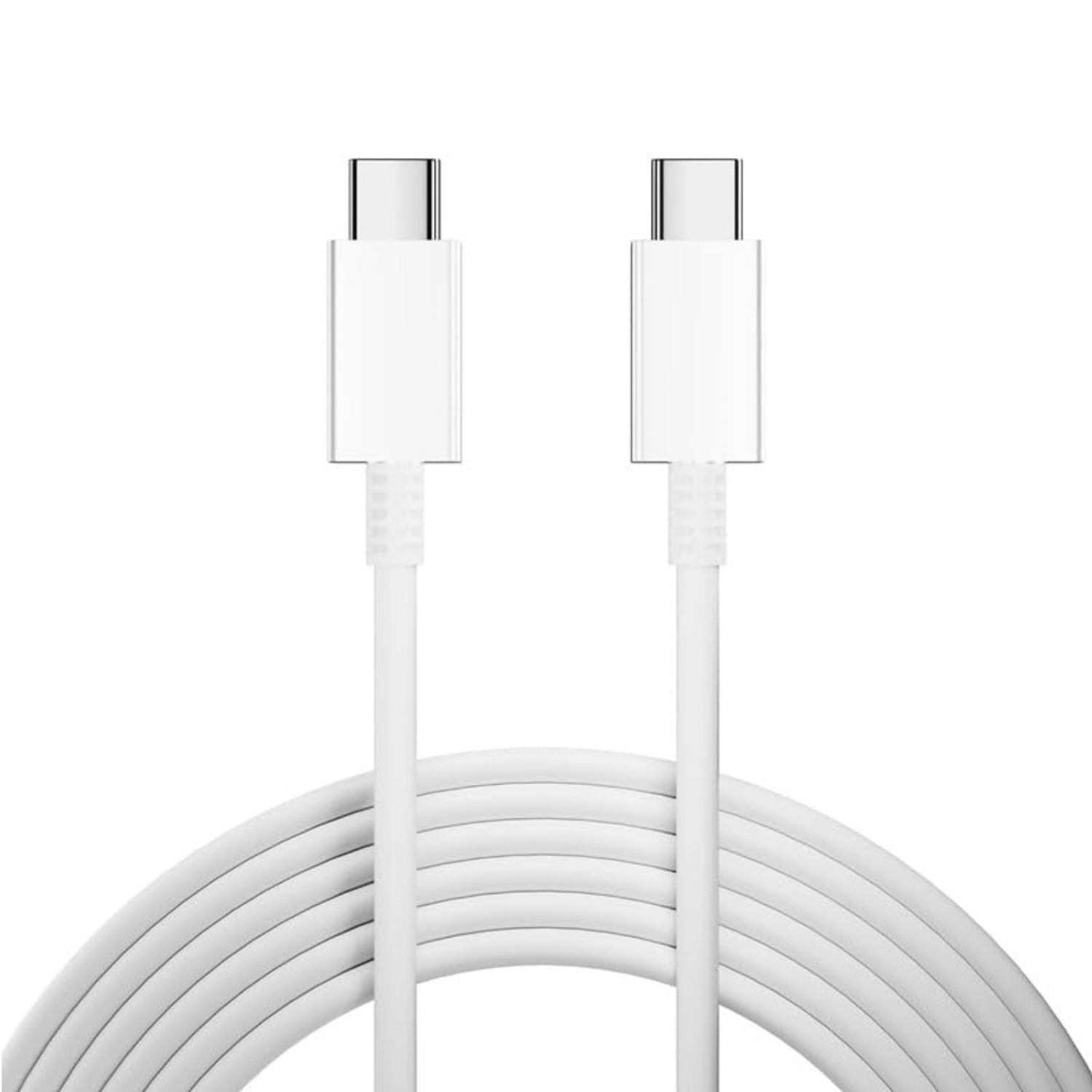 White 1m USB-C to USB-C charger and data transfer cable by 9eight5, ideal for fast charging and data syncing.