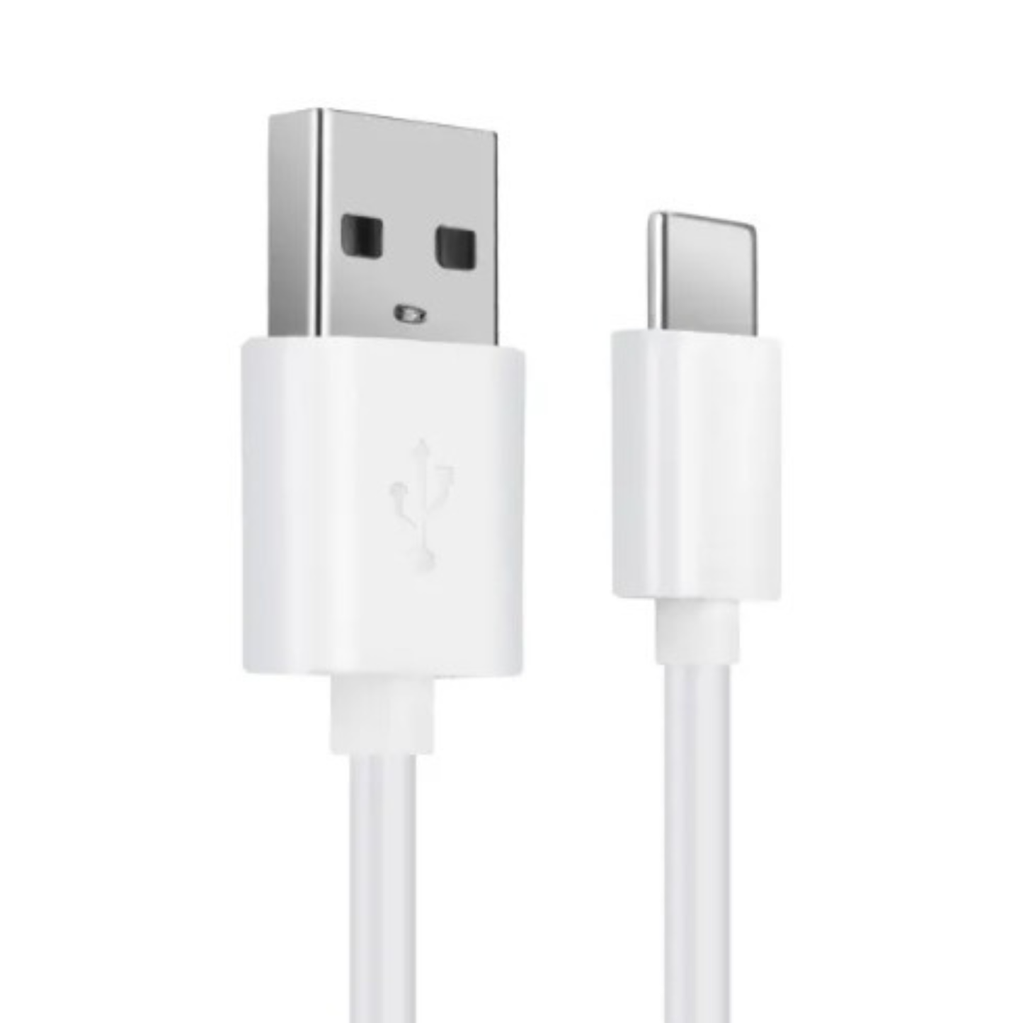 White 1m USB-A to USB-C charger cable for Motorola phones by 9eight5, designed for fast and reliable charging and data transfer.