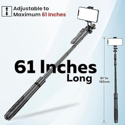 9eight5 L16 Selfie Stick with remote and stand, electronic accessory for taking selfies with adjustable grip and extendable pole.
