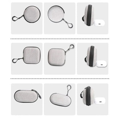 Square-shaped 9eight5 earphones case for electronics accessories, designed to protect and organize earphones.