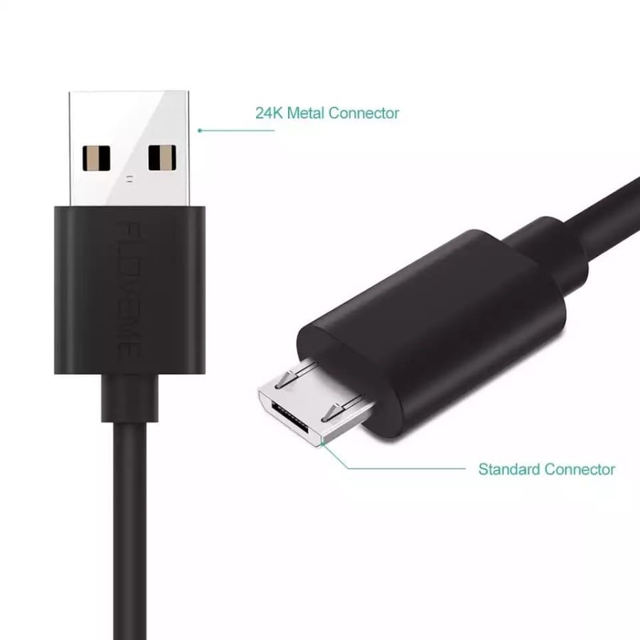 Black 9eight5 Micro USB cable, 25cm length, used for charging and data transfer in electronics accessories.