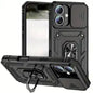 Black 9eight5 rugged armor case for iPhone 16 Plus (6.7 inch) with textured grip and reinforced edges.