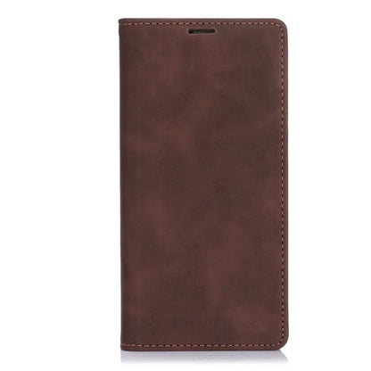 Brown flip case for iPhone 16 (6.1”), made by 9eight5, showing the front cover and sleek design in three available colors.