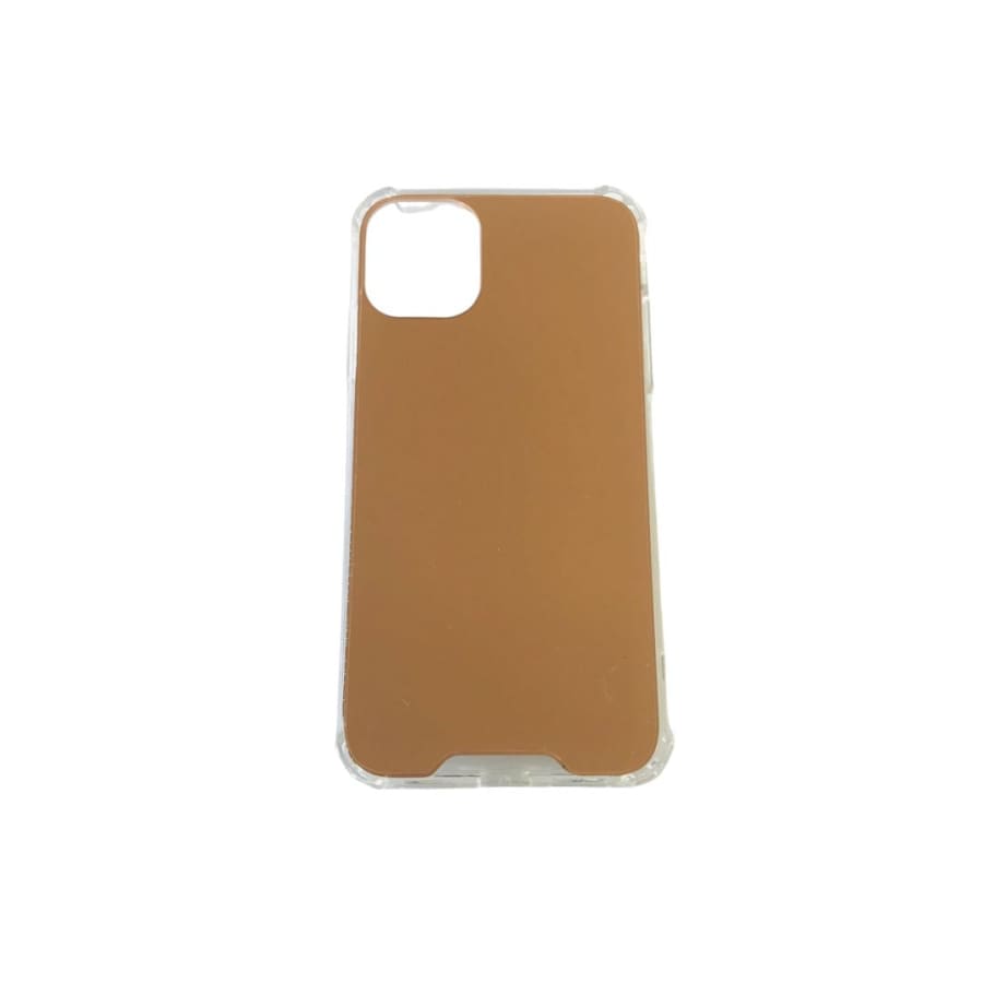 Rose gold silicone phone case for iPhone 11 by 9eight5, showing a soft, flexible cover with smooth edges.