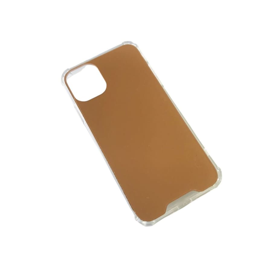 Rose gold silicone phone case for iPhone 11 by 9eight5, showing a smooth, flexible protective cover with a sleek finish.