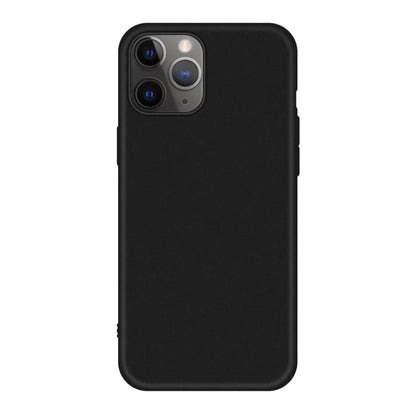 Black silicone case for iPhone 12 Pro Max 6.7-inch by 9eight5, showing a soft, flexible protective cover with precise cutouts.