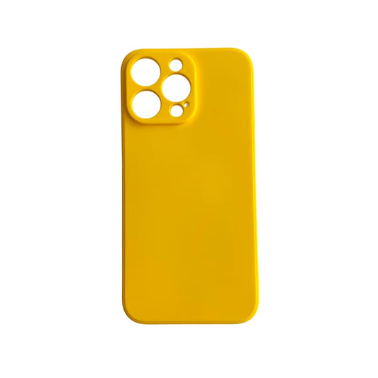 Yellow 9eight5 iPhone 14 Pro Max case in a slim, protective design with precise cutouts for buttons and camera.