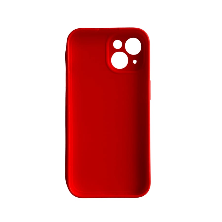 Red 9eight5 iPhone 15 (6.1”) phone case with slim, protective design for iPhone 15 model, showcasing vibrant color and sleek fit.