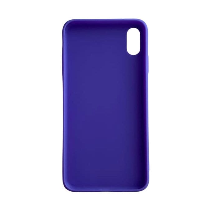 Purple 9eight5 iPhone XS Max case showing slim protective design and textured surface.