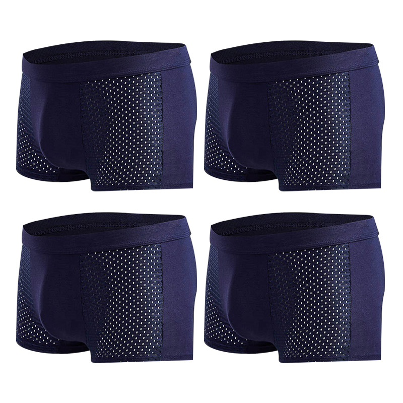 Men's Modal Boxer Shorts — Breathable Mesh Mid-Waist Underwear | Single & 4-Pack - ShopHub