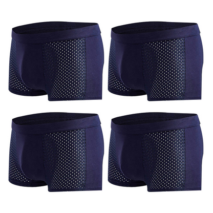 Men's Modal Boxer Shorts — Breathable Mesh Mid-Waist Underwear | Single & 4-Pack - ShopHub