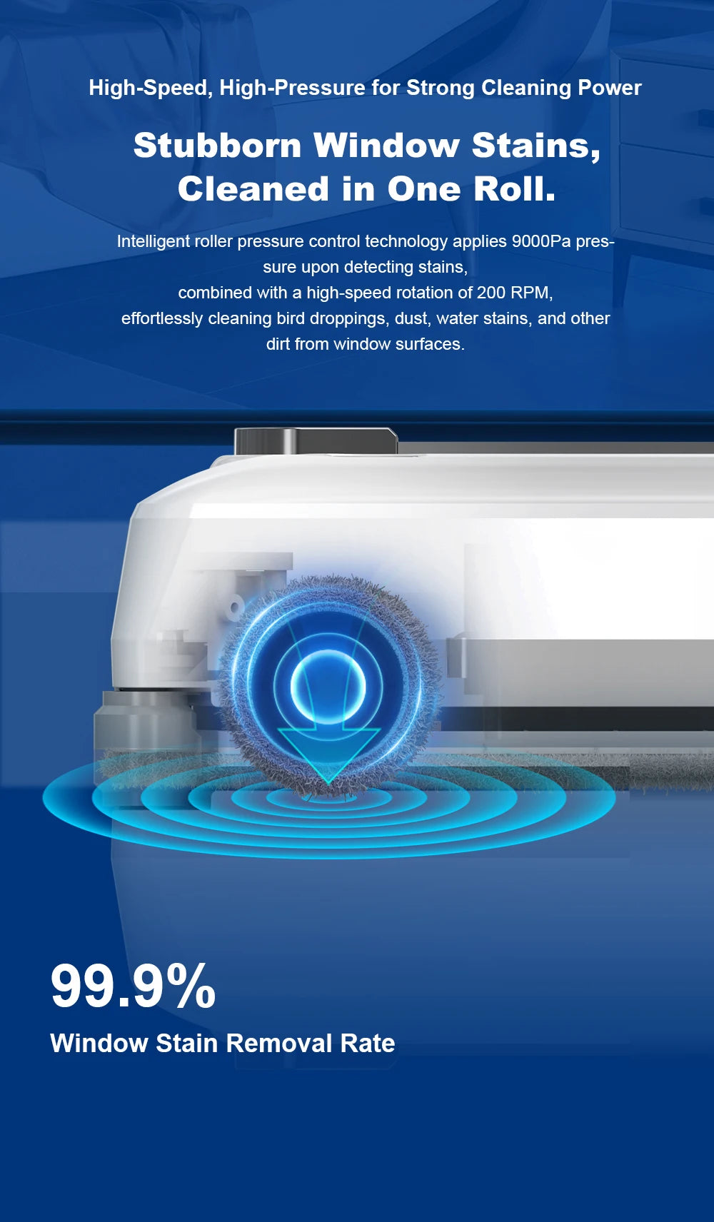 Liectroux S9 robot window cleaner with adjustable arm and sleek design cleaning glass surfaces efficiently.