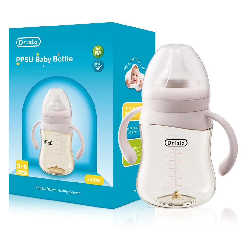 Dr.Isla Baby Bottle 160/240/300ml — Safe, Durable Feeding for Newborns to Toddlers