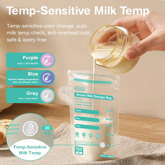 MAMIJOY Temperature Display Breast Milk Storage Bag 30PCS 150ML