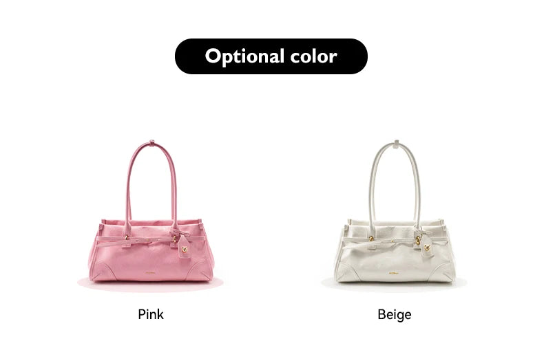 BAFELLI Pink Saffiano Leather Crossbody Bag