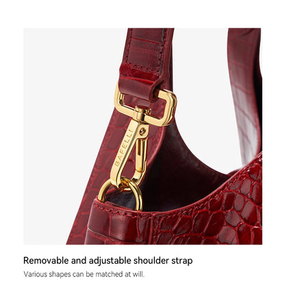BAFELLI Full-Leather Crocodile-Pattern Large Tote Bag