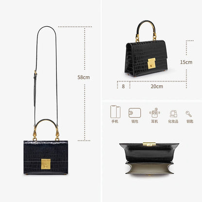 BAFELLI Crocodile-Grain Leather Flap Bag