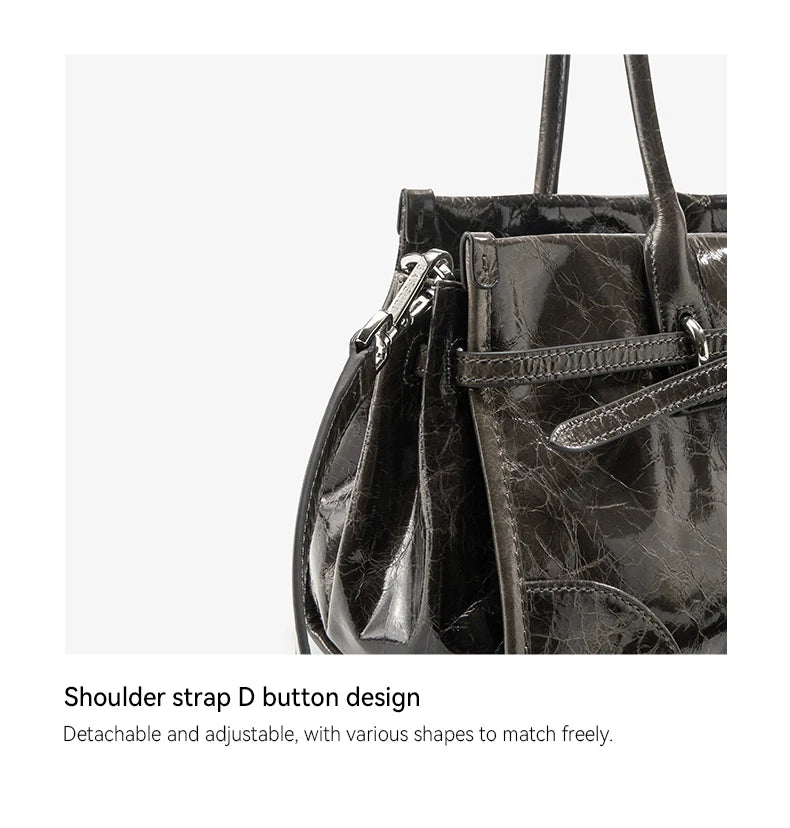 BAFELLI Vintage Soft Leather Baguette Shoulder Bag