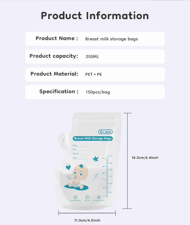Dr.Isla 250ML Breast Milk Storage Bags