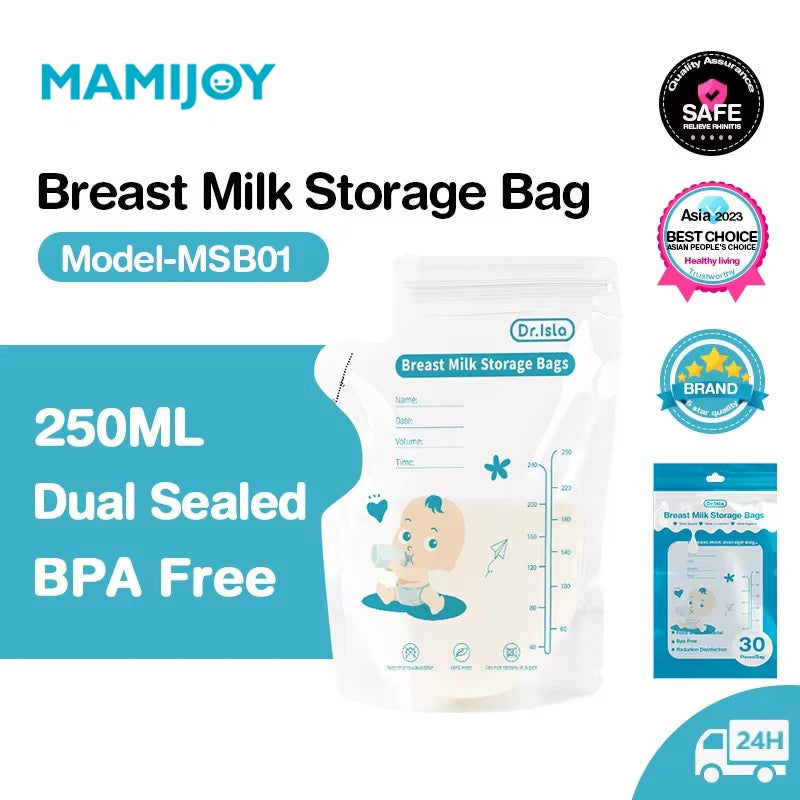 MAMIJOY Breast Milk Storage Bag 250ml/30Pcs Disposable