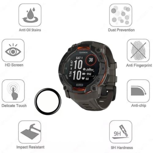 Garmin Instinct 3 45mm watch screen protector, clear protective film for watch screen, by That Watch Shop