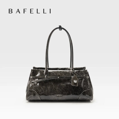 BAFELLI Vintage Soft Leather Baguette Shoulder Bag