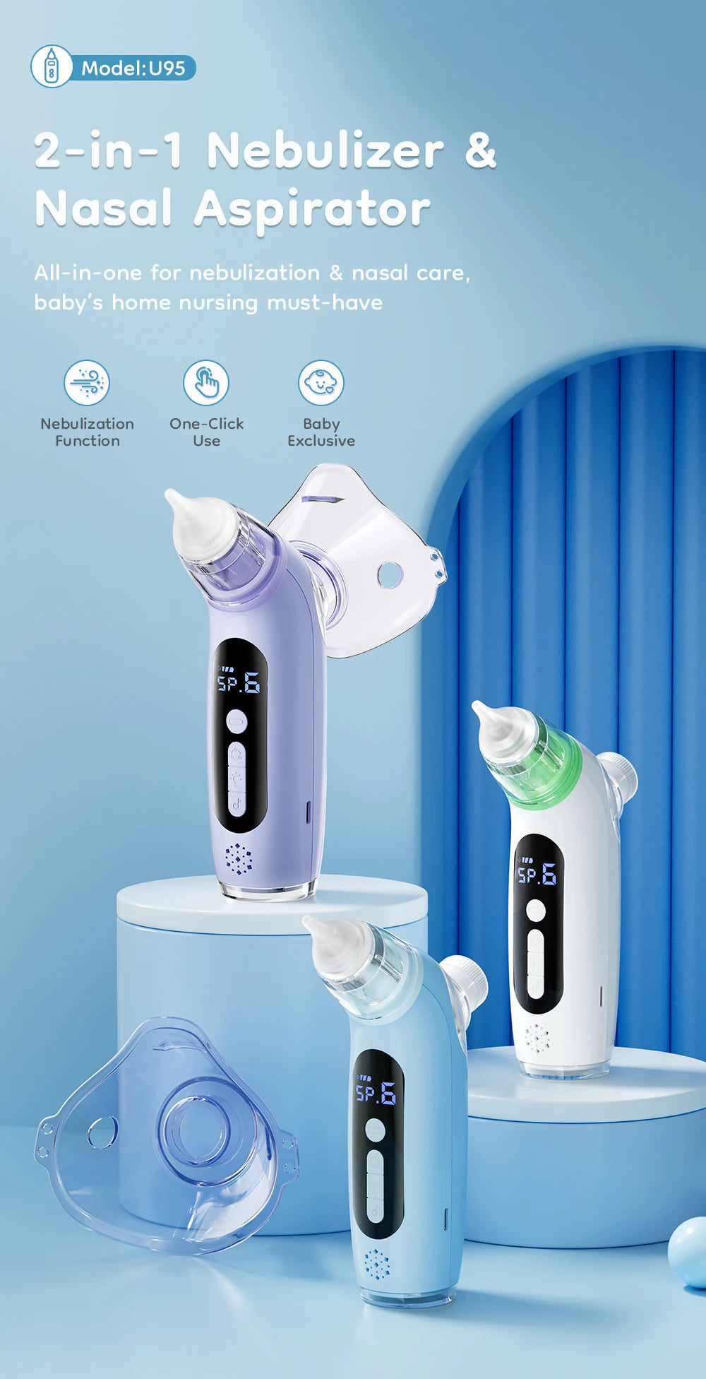 MAMIJOY U95 Baby Electric Nasal Aspirator & Nebulizer