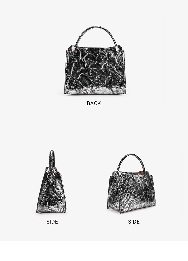 BAFELLI Rivet Cowhide Leather Crossbody Bag