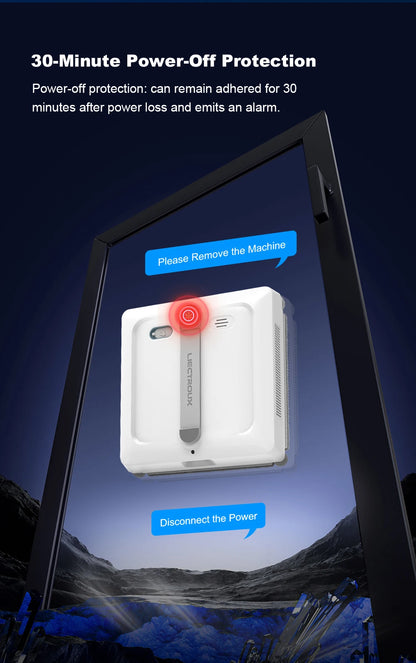 Robot window cleaner from Liectroux S9 model, showcasing its sleek design and cleaning pads for spotless windows.