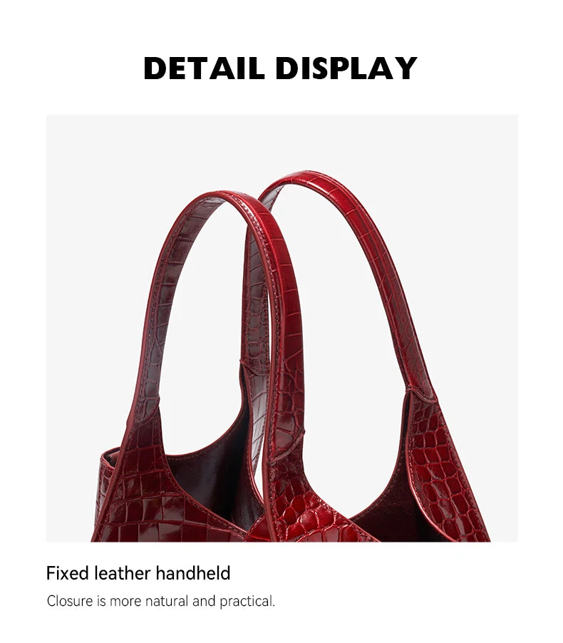 BAFELLI Full-Leather Crocodile-Pattern Large Tote Bag