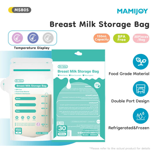 MAMIJOY Temperature Display Breast Milk Storage Bag 30PCS 150ML