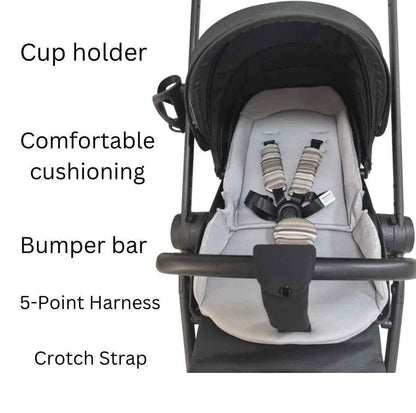 Crown Y Luxury Travel System – Reversible Stroller + Reclining i-Size Capsule Combo