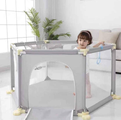Hexagon Baby Playpen with Zipper Door Kids Play Area