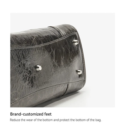 BAFELLI Vintage Soft Leather Baguette Shoulder Bag