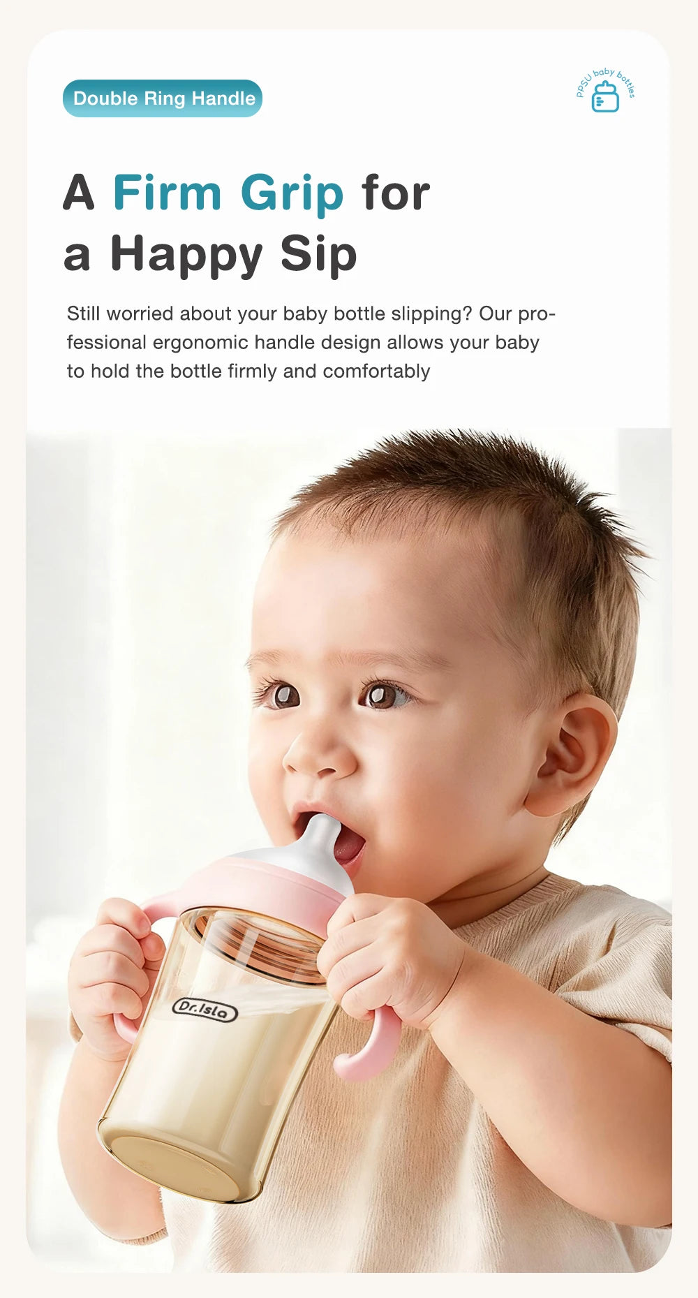 MAMIJOY 160/240/330ML Baby PPSU Bottle with Inclined Neck, Display Function & Temperature Indicator