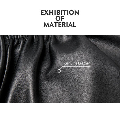 BAFELLI Ruched Genuine Leather Tote Bag