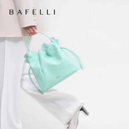 BAFELLI Genuine Cowhide Leather Bucket Handbag
