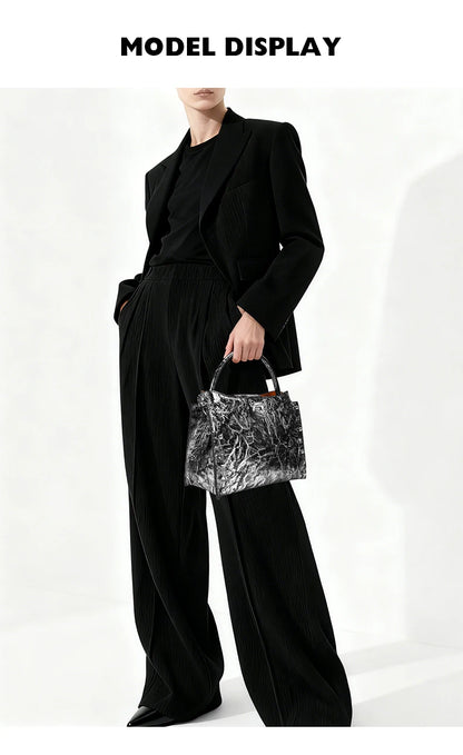 BAFELLI Rivet Cowhide Leather Crossbody Bag