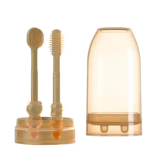 MAMIJOY Baby Toothbrush 3-In-1 Silicone Tongue Brush