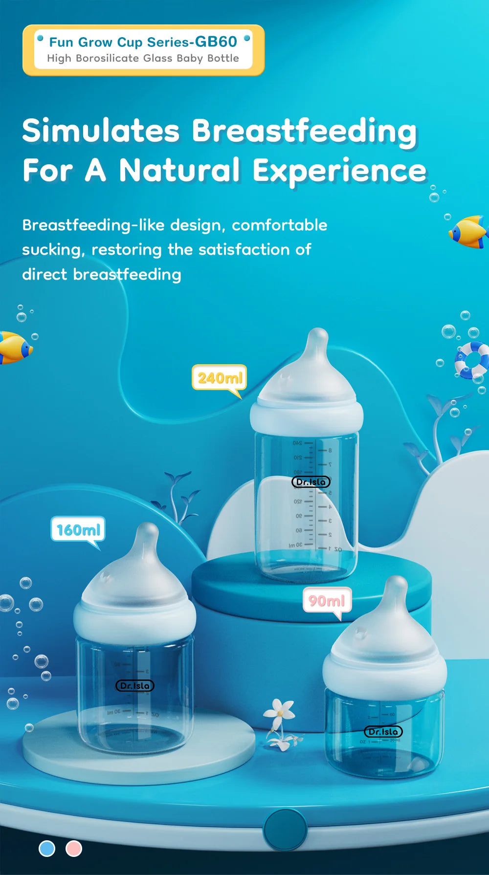 MAMIJOY Baby Glass Bottle GB60