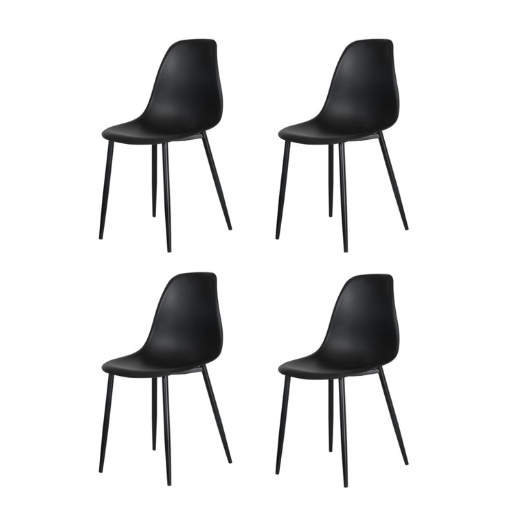 Alpine Dining Chair [Black with Black Legs] Set of 4 sue-e furniture