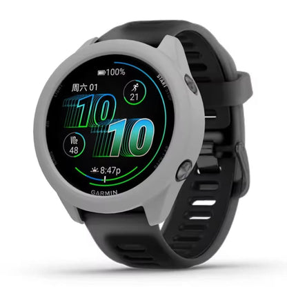 Gray protective watch case for Garmin Forerunner 570 (42mm), designed to safeguard and enhance the watch's appearance.