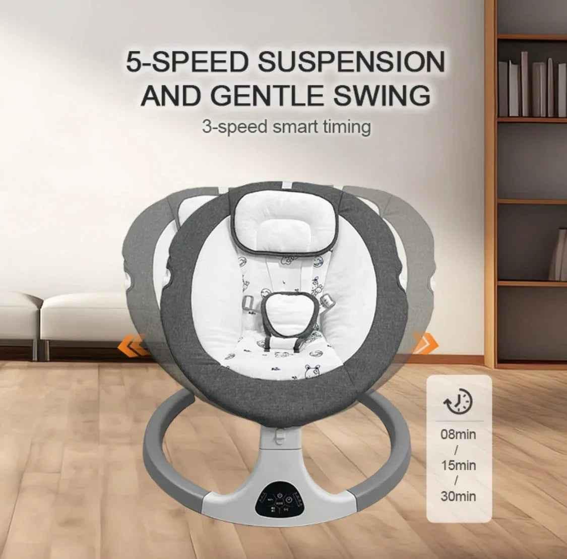2-in-1 Electric Baby Rocker Swing / Bouncer & Dining Seat with Food Tray and Remote