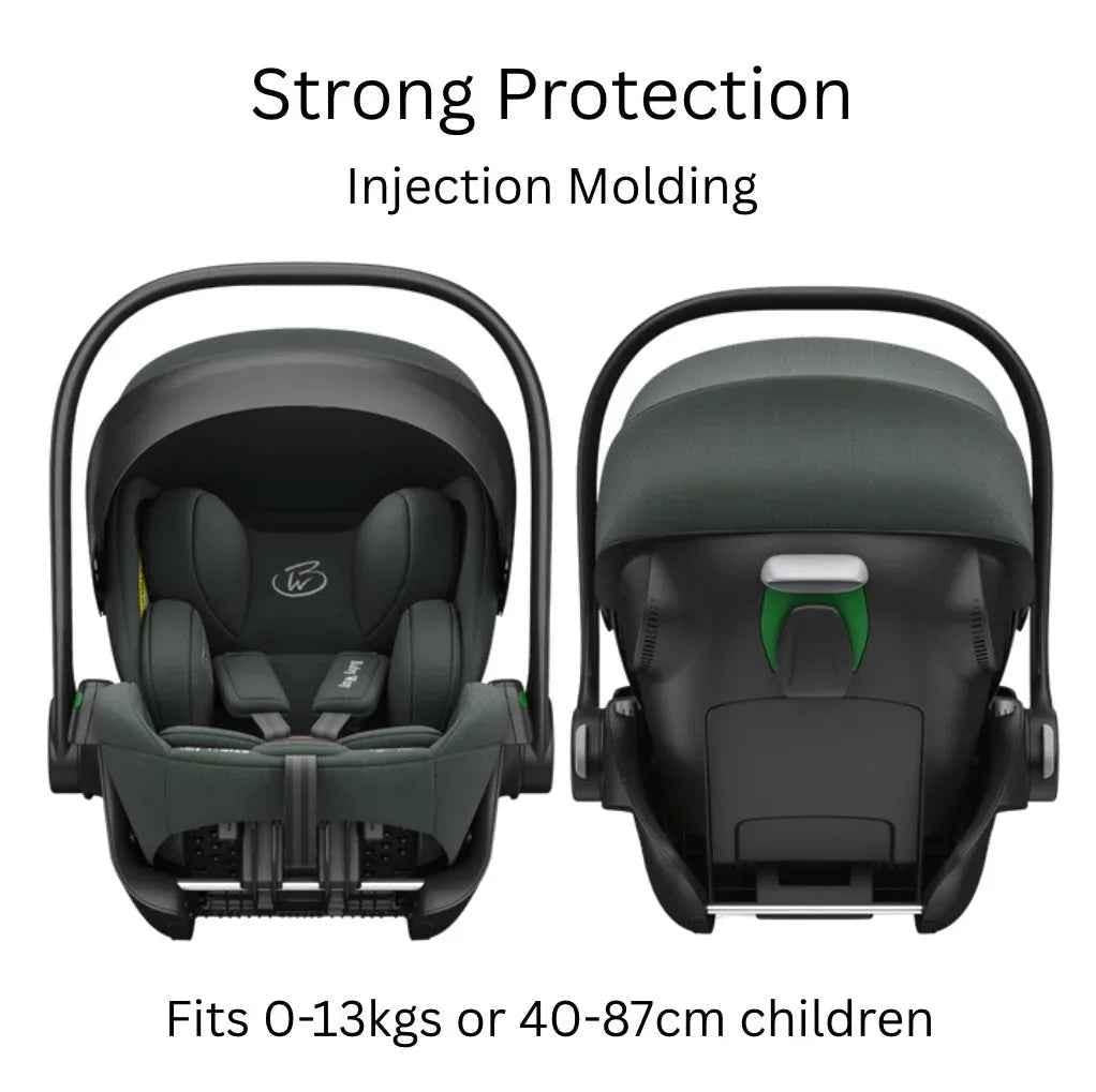 Crown i-Size Capsule Car Seat – Reclining Capsule with 6-Level Adjustable Headrest - Olive