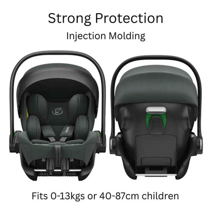 Crown i-Size Reclining Capsule Car Seat and ISOFIX 360 Rotating Capsule Base - OLIVE